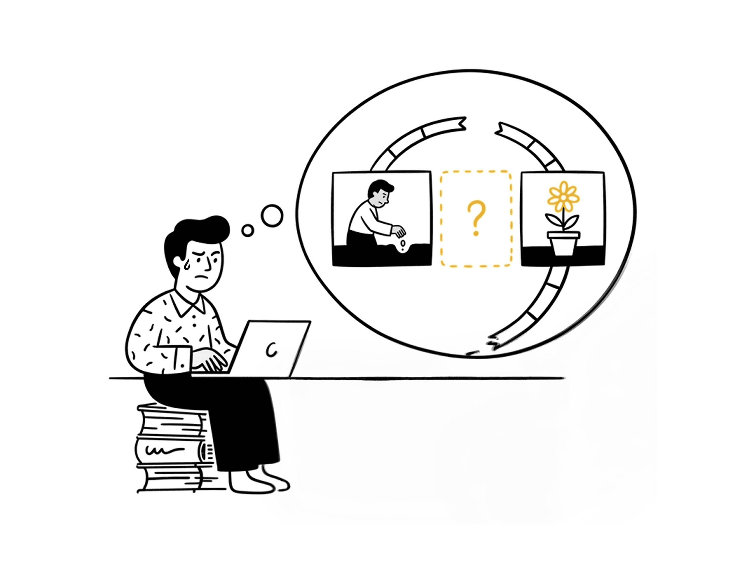 Key finding illustration for step 5: omitted scenes and broken causal chains